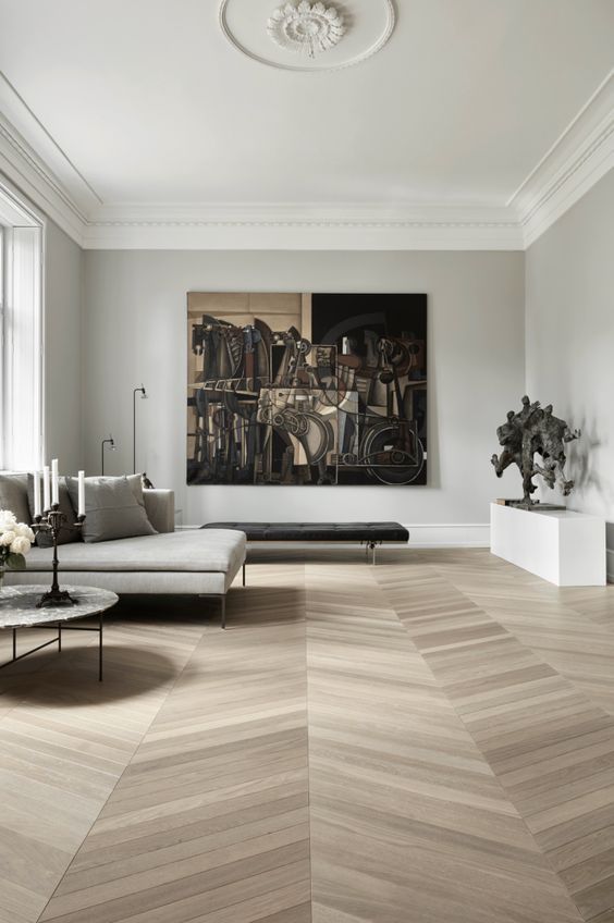Chevron Wood Floor Kitchen