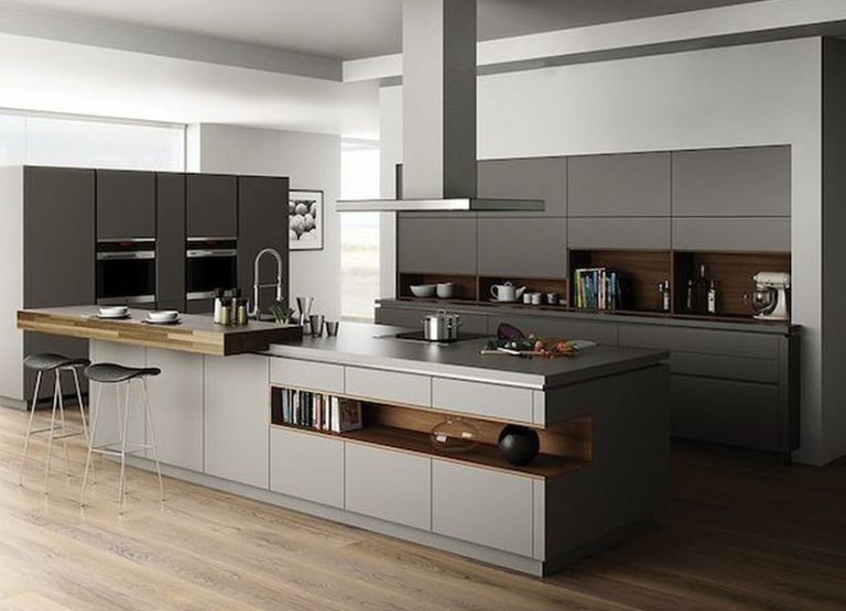 Modern Lacquer Kitchen Cabinet With Island