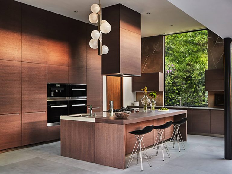Modern Walnut Kitchen Cabinets
