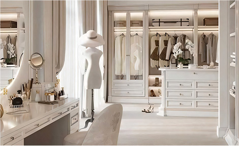 Off-white Wardrobe With Dressing Table