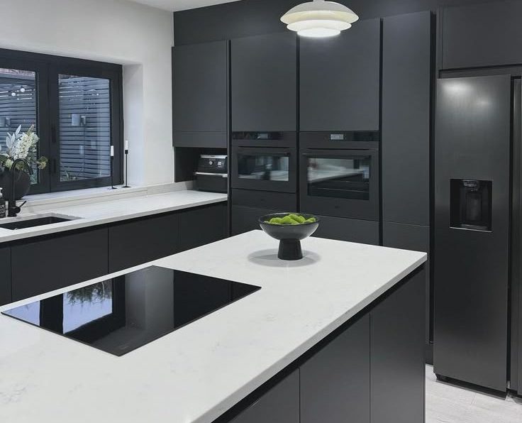 Pairing Countertops with Black Cabinets