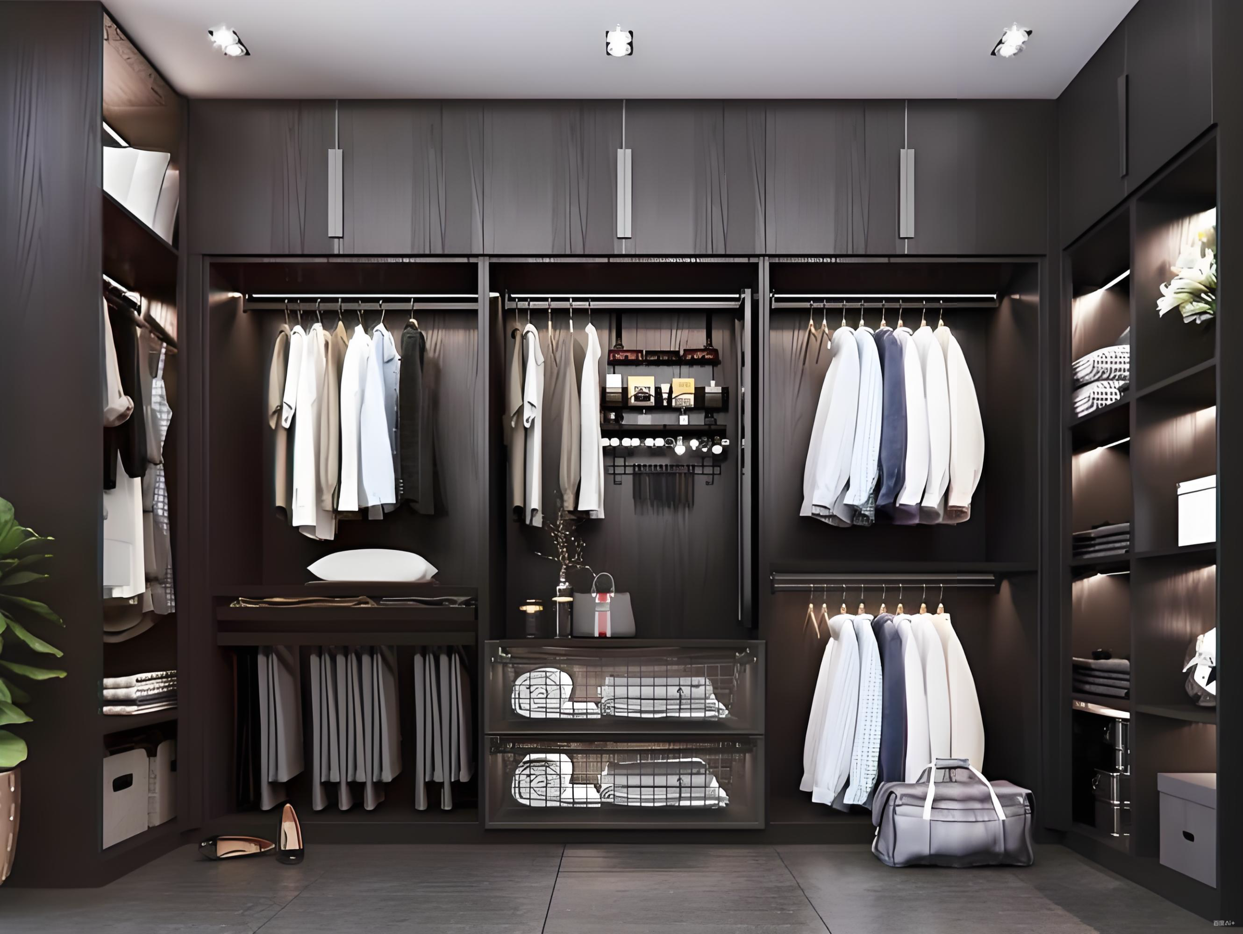U Shaped Walk In Closet System